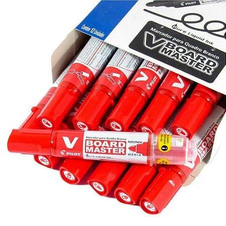 Marcador Para Quadro Branco Pilot Vermelho Caixa Com 12 Unidades