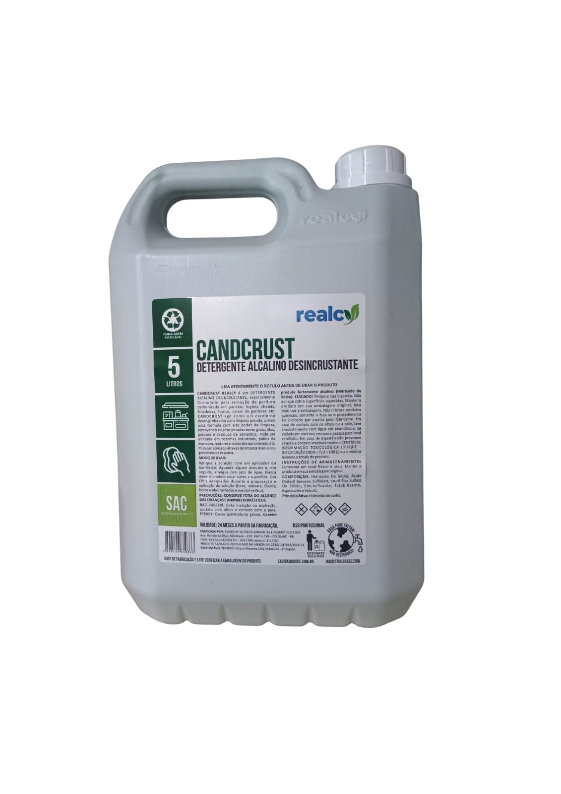 Detergente Alcalino Desincrustante Realcy Candcrust 5L