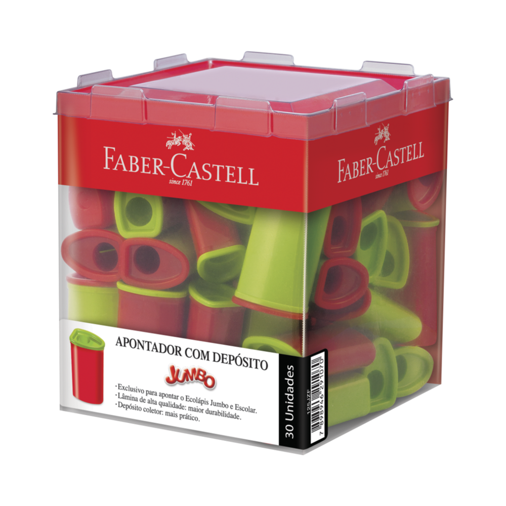 Apontador com  Dep&oacute;sito Triangular Jumbo - Faber Castell