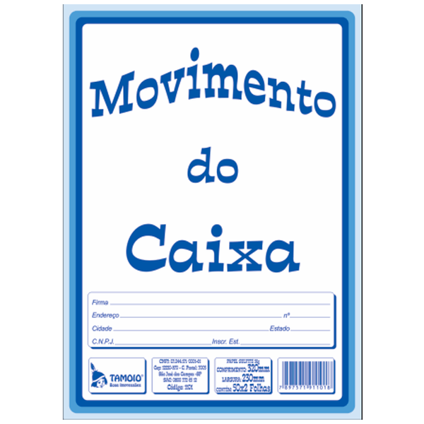 Movimento do Caixa Tamoio 50x2 folhas 320mm x 230mm