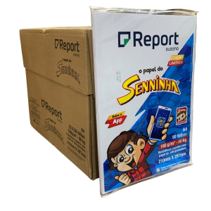 Papel Sulfite Senninha Branco A4 120g Caixa com 25 Pacotes de 50 Folhas Report