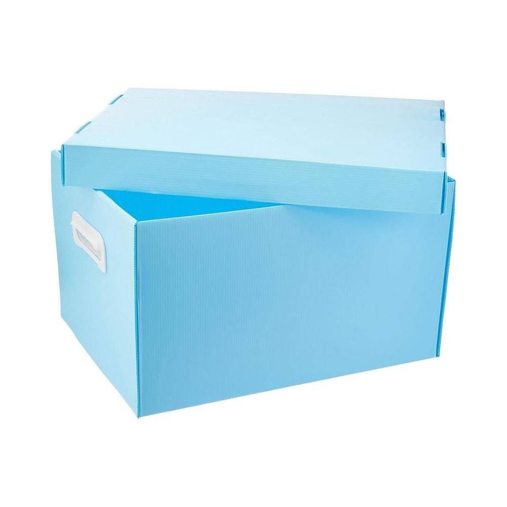 Caixa Organizadora Pl&aacute;stico The Best Box G Polibras com Tampa Azul Pastel