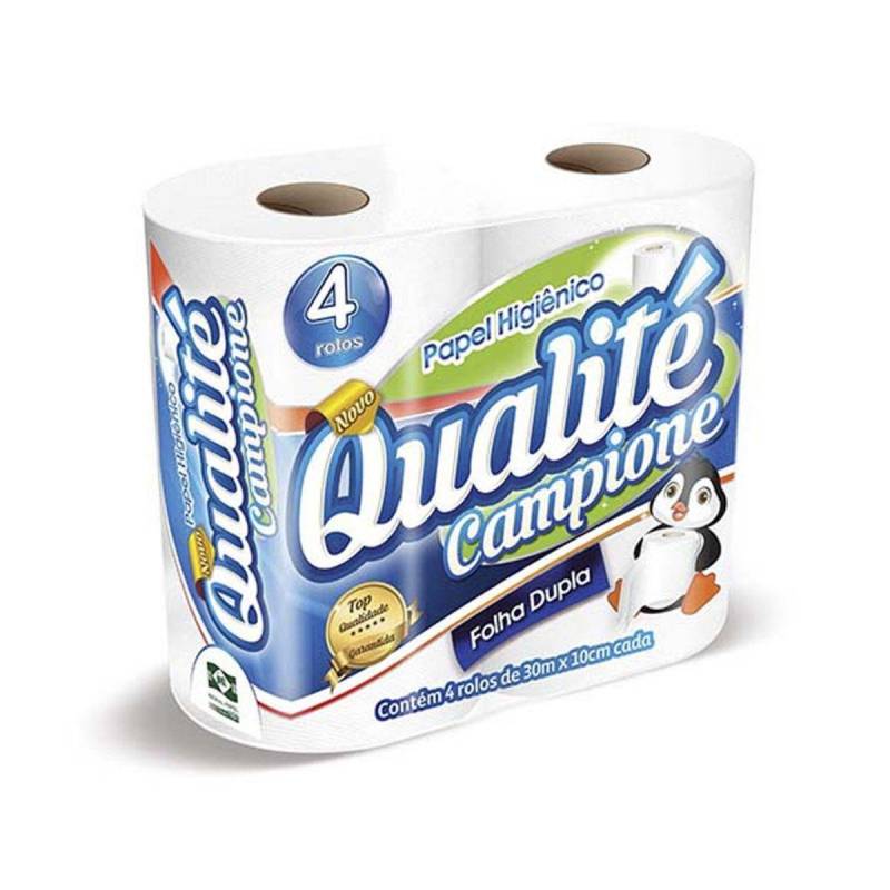Papel Higiênico Folha Dupla Neutro Qualite Campione 30m 4 un