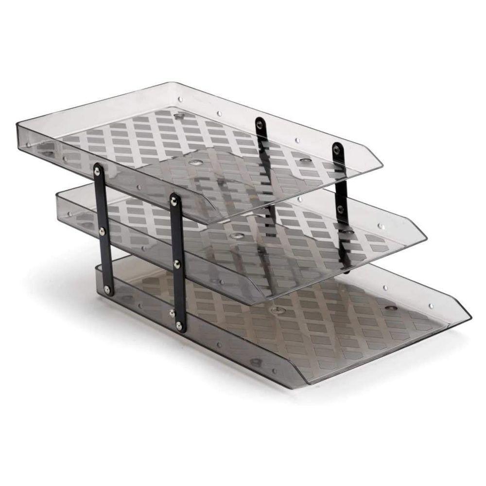 Caixa Tripla M&oacute;vel para Correspond&ecirc;ncia Maxcril Fum&ecirc; 370mm x 252mm x 105mm