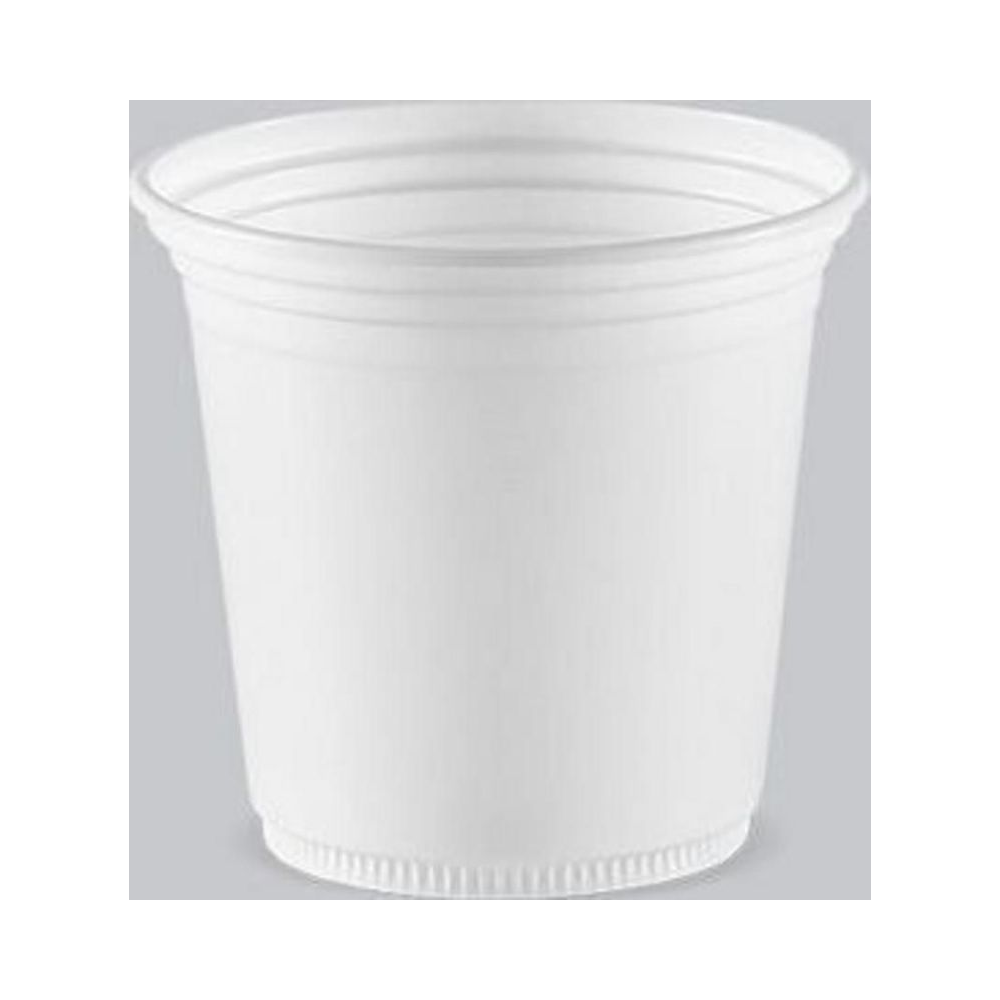 Copo Descart&aacute;vel Pl&aacute;stico Liso Branco Copaza 110ml 100 unidades