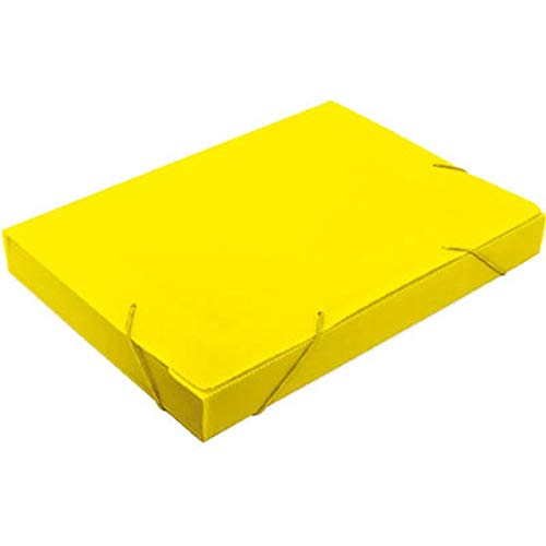 Pasta Escolar 35mm Novaonda Polibras Amarelo 35mm x 245mm x 340mm