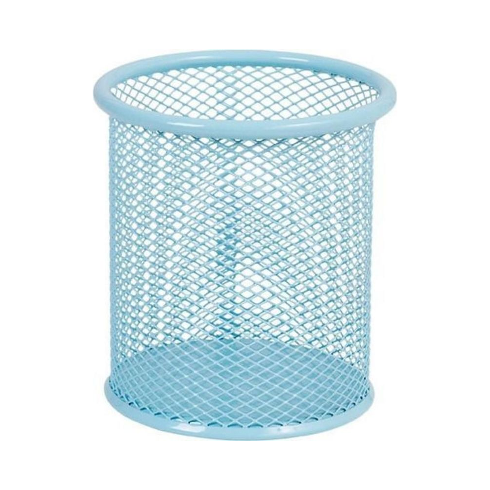 Porta Caneta Met&aacute;lico Aramado Redondo BRW Azul