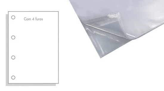 Envelope Pl&aacute;stico ACP A4 Fino 4 Furos 230x300mm Cx/1000