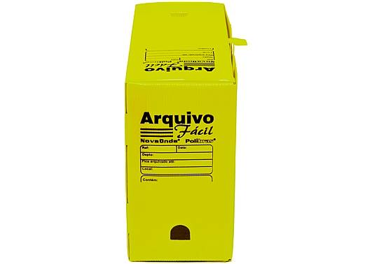 Arquivo Morto F&aacute;cil Econ&ocirc;mico Polibras 250mm x 130mm x 350mm Amarelo