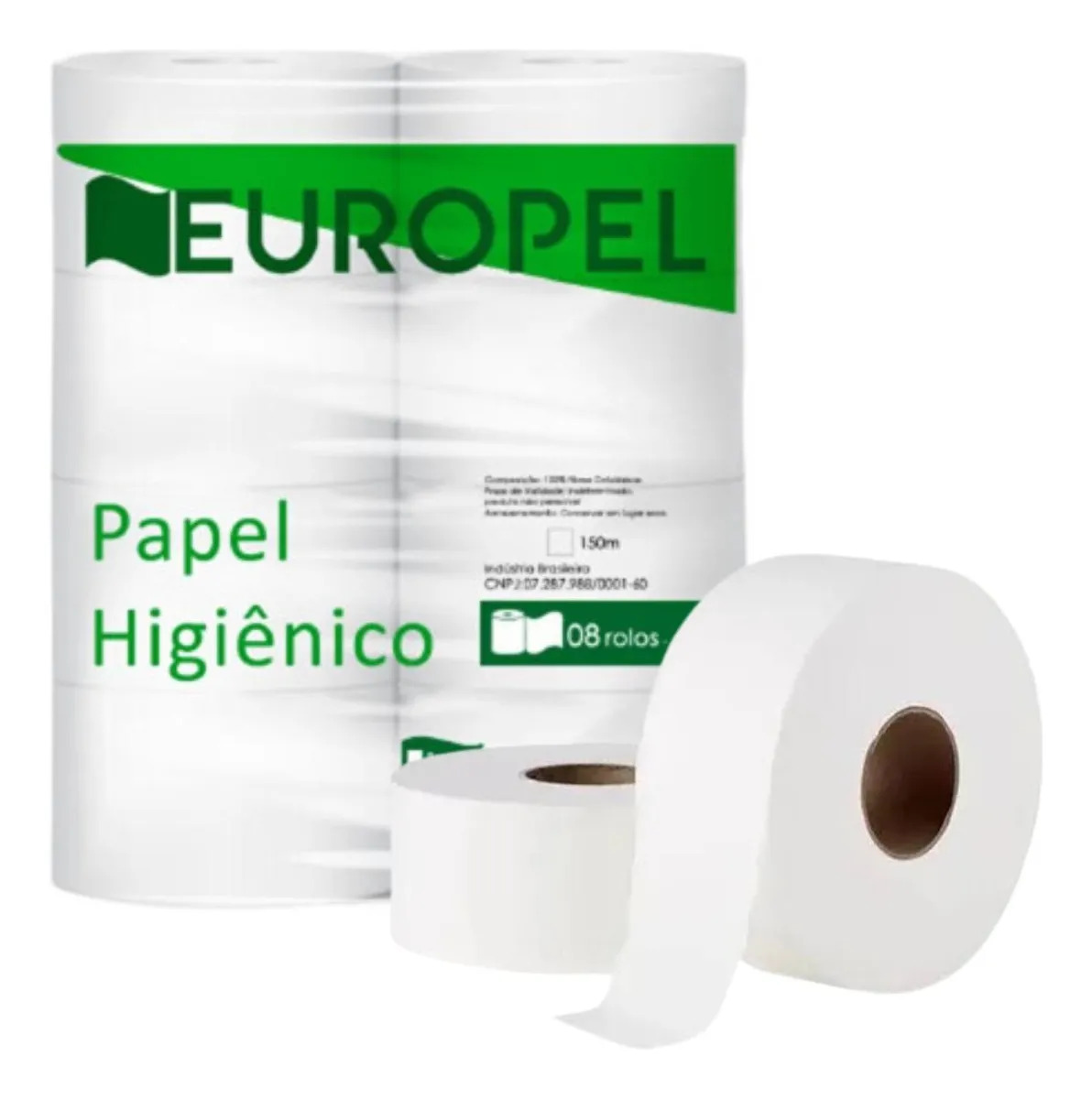 Papel Higi&ecirc;nico Rol&atilde;o Branco 8x150 Europel