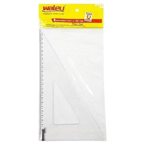 Esquadro 60&ordm; x 26cm Waleu Cristal