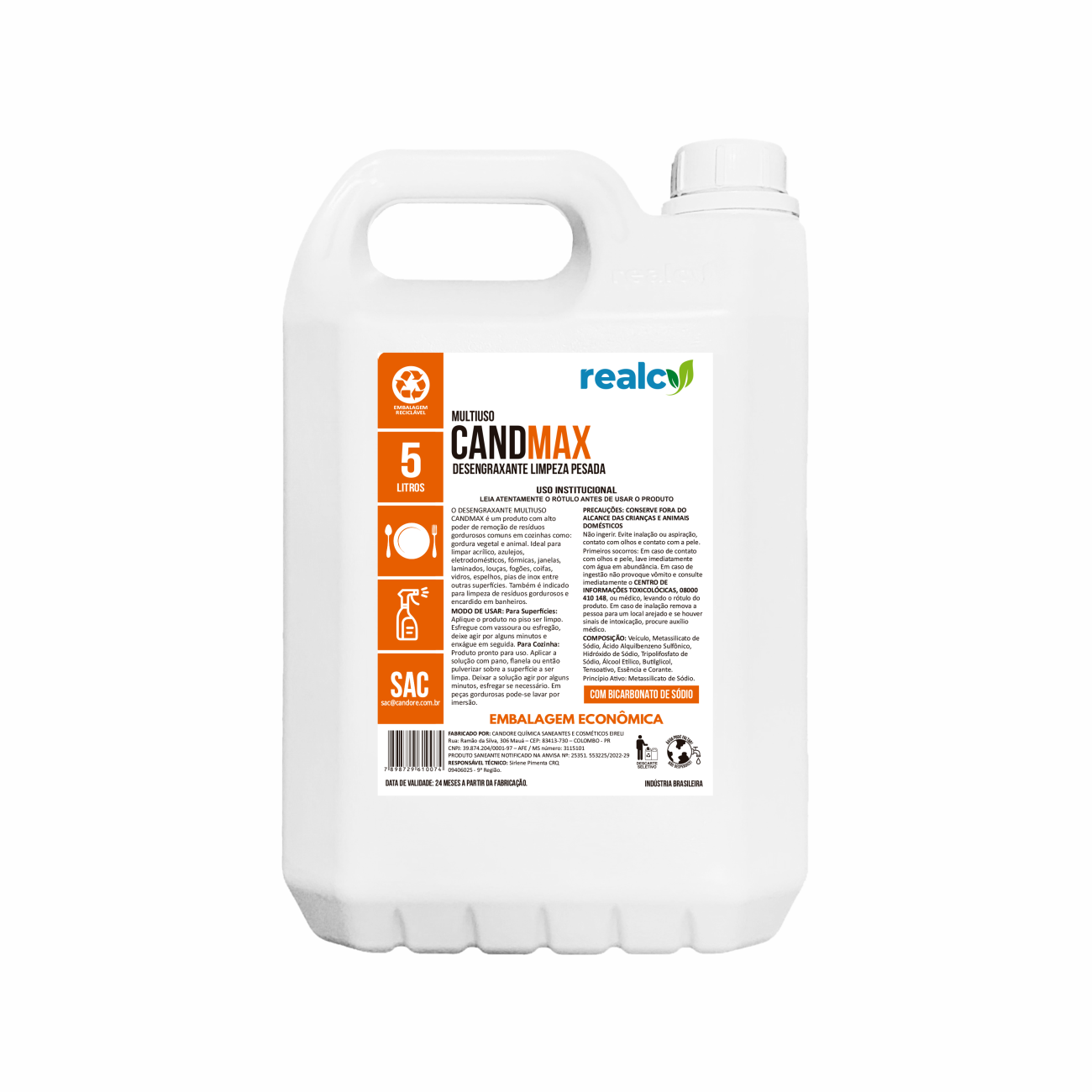 Candmax Desengraxante Limpeza Pesada 5L Realcy
