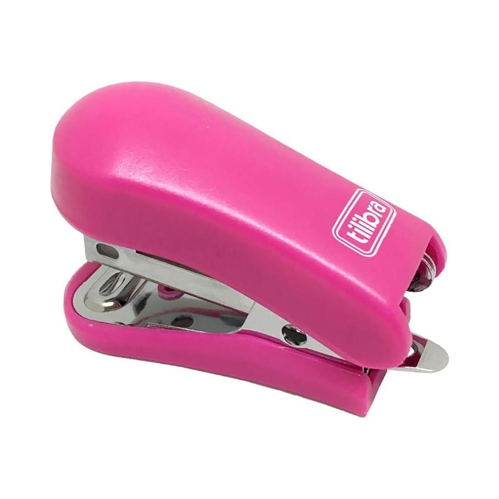 Grampeador Pl&aacute;stico Colorido 12 folhas Tilibra G101 Rosa Pink