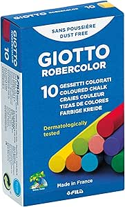 Giz Escolar  1 Furo 10mm Giotto Carbonato de C&aacute;lcio Colorido Hipoalerg&ecirc;nico