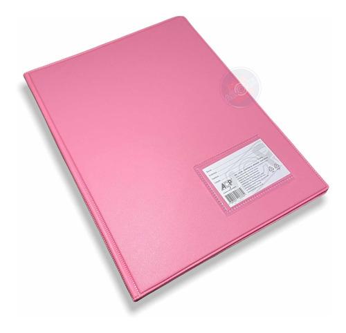 Pasta Cat&aacute;logo 20 envelopes 0.12mm 4 colchetes ACP Rosa 245mm x 335mm x 20mm