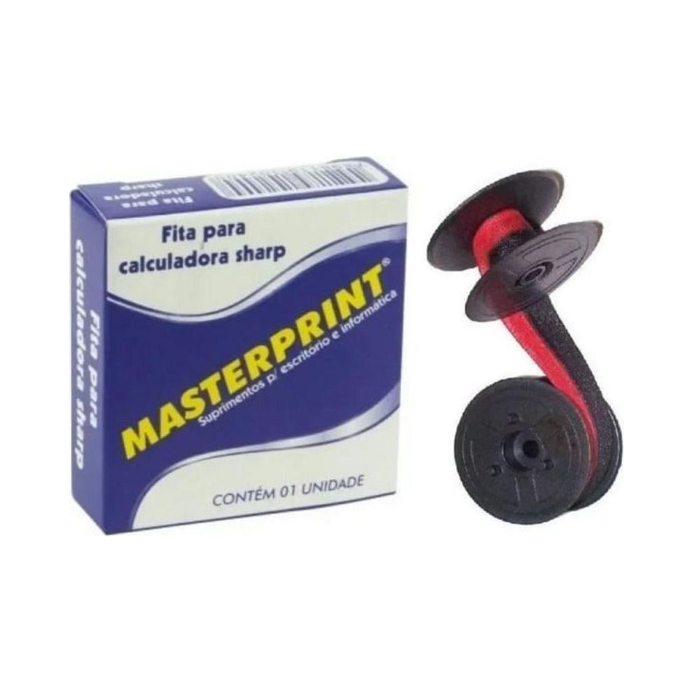 Fita para Calculadora Masterprint 101030001 Preto e Vermelho 13mmx4m