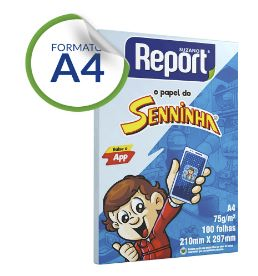 Papel Sulfite Colorido A4 Report Senninha Azul 100 folhas 210mm x 297mm 75g/m²