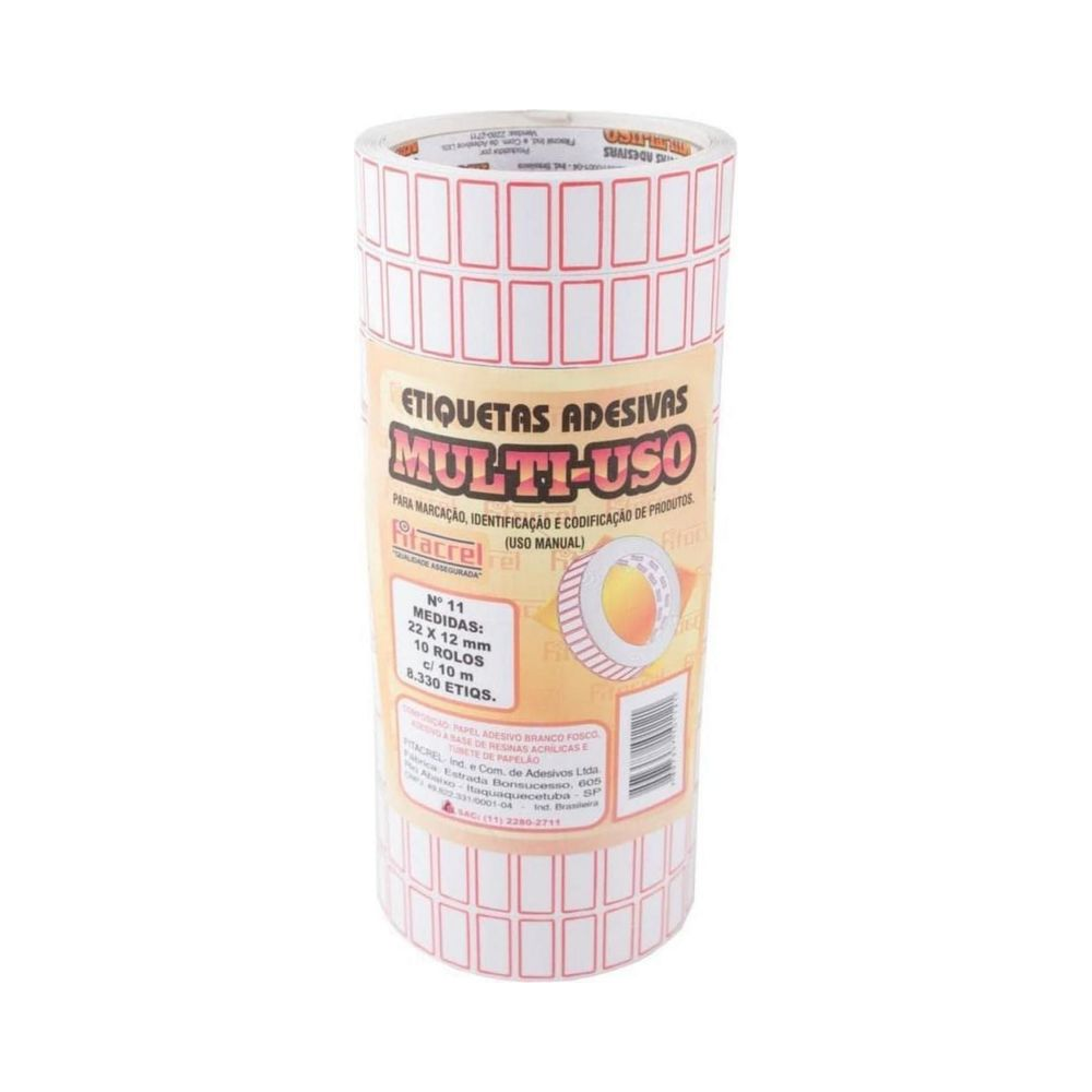 Etiqueta para Pre&ccedil;o 22 x 12 mm Fitacrel Colorido Multiuso 8.330 etiquetas
