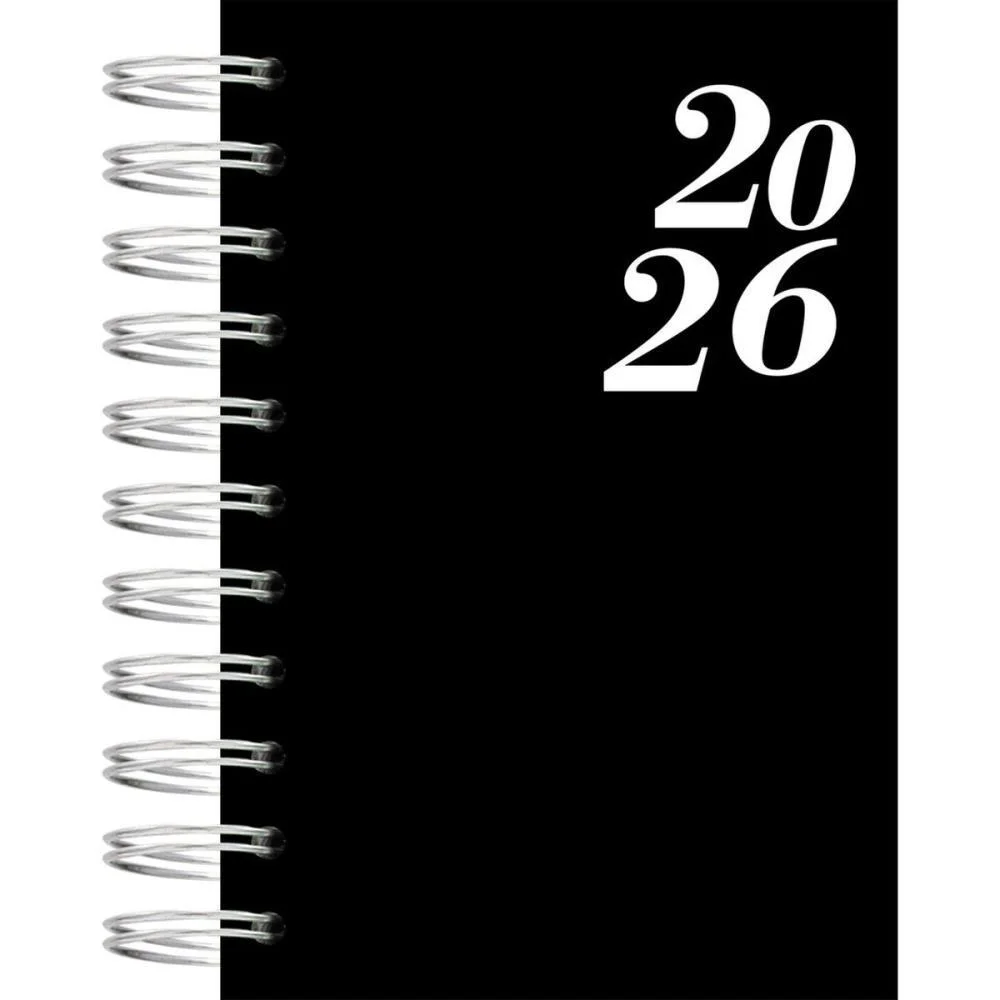 Agenda 2026 Single Masculino Espiral Capa Dura 100 mm x 150 mm - Kit