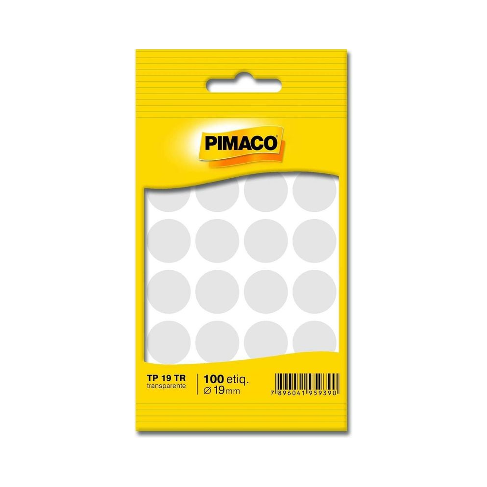 Etiqueta Multiuso TP 19 Pimaco Redonda 19mm Transparente 100 etiquetas