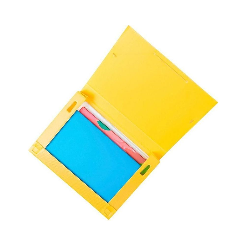 Pasta Escolar 35mm Novaonda Polibras Amarelo 35mm x 245mm x 340mm