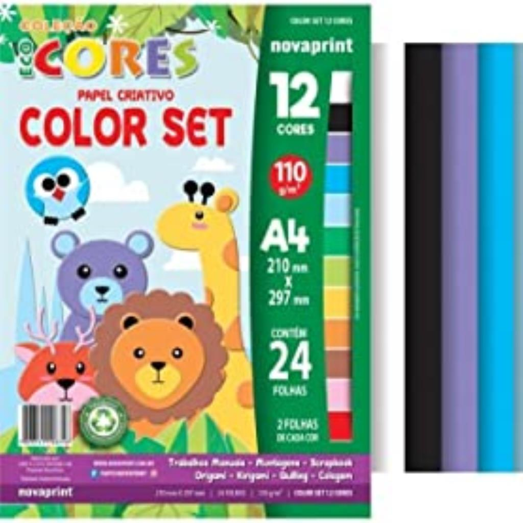 ECOCORES Color Set 12 Cores A4 110g 24 Folhas Novaprint