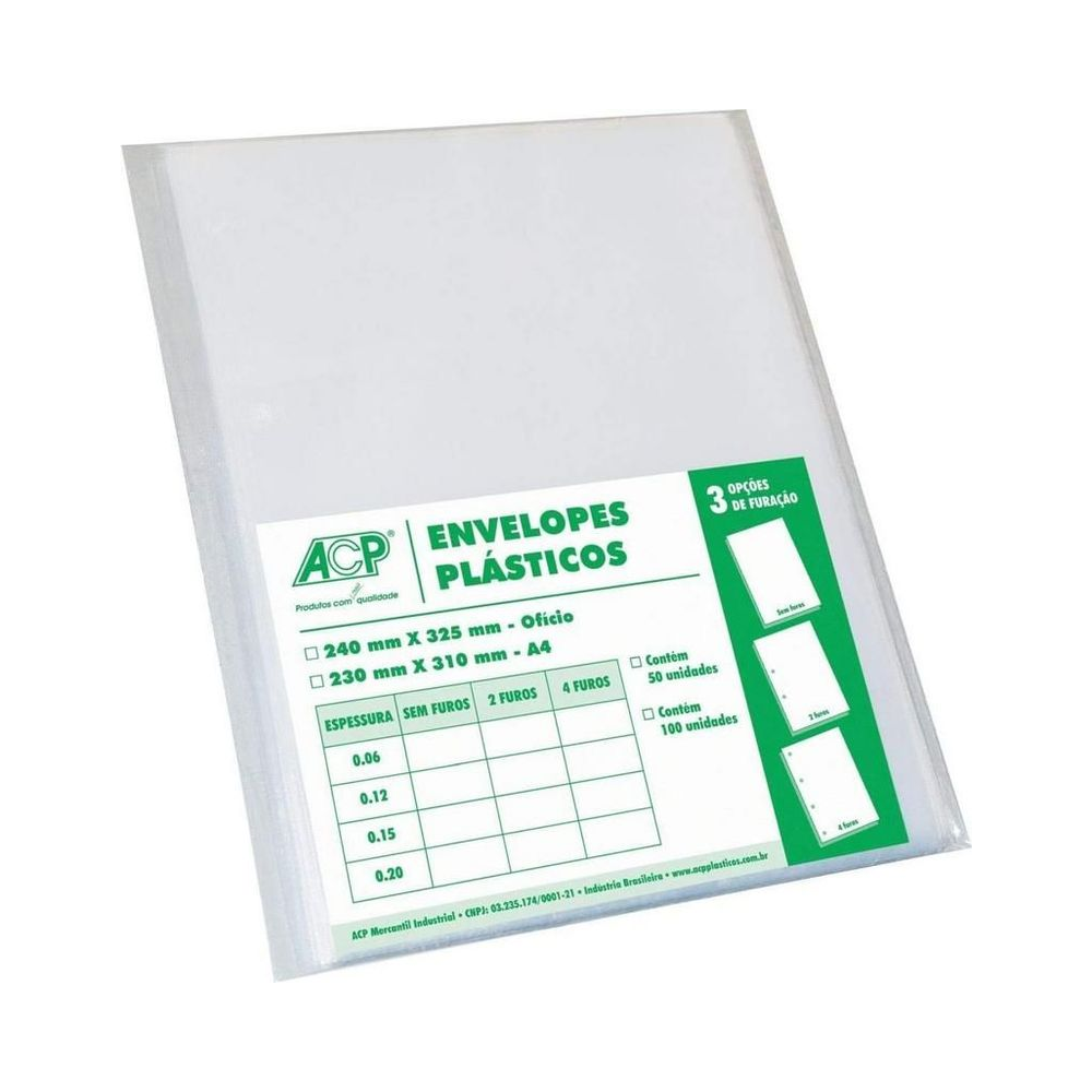 Envelope Pl&aacute;stico Sem Furo 010/100SF ACP M&eacute;dio Multicolorido