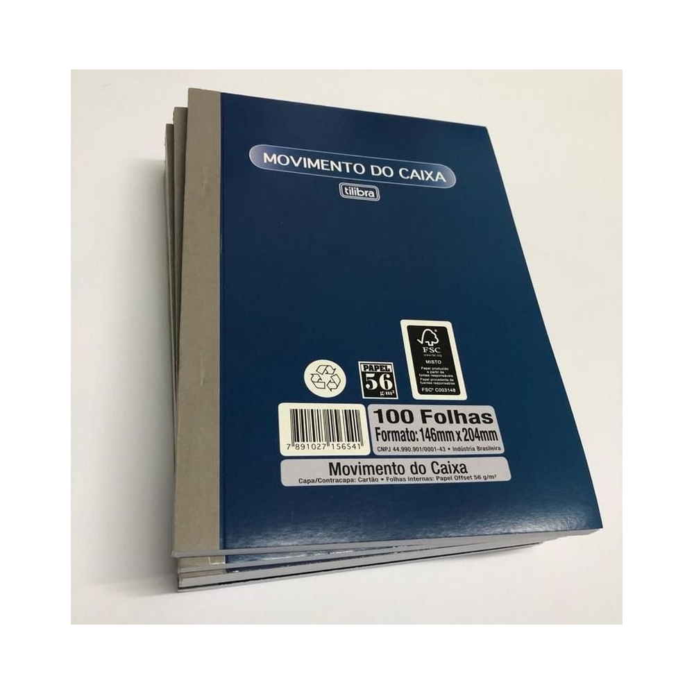 Livro Movimento do Caixa Tilibra 100 folhas 146mm x 204mm 56g/m&sup2;