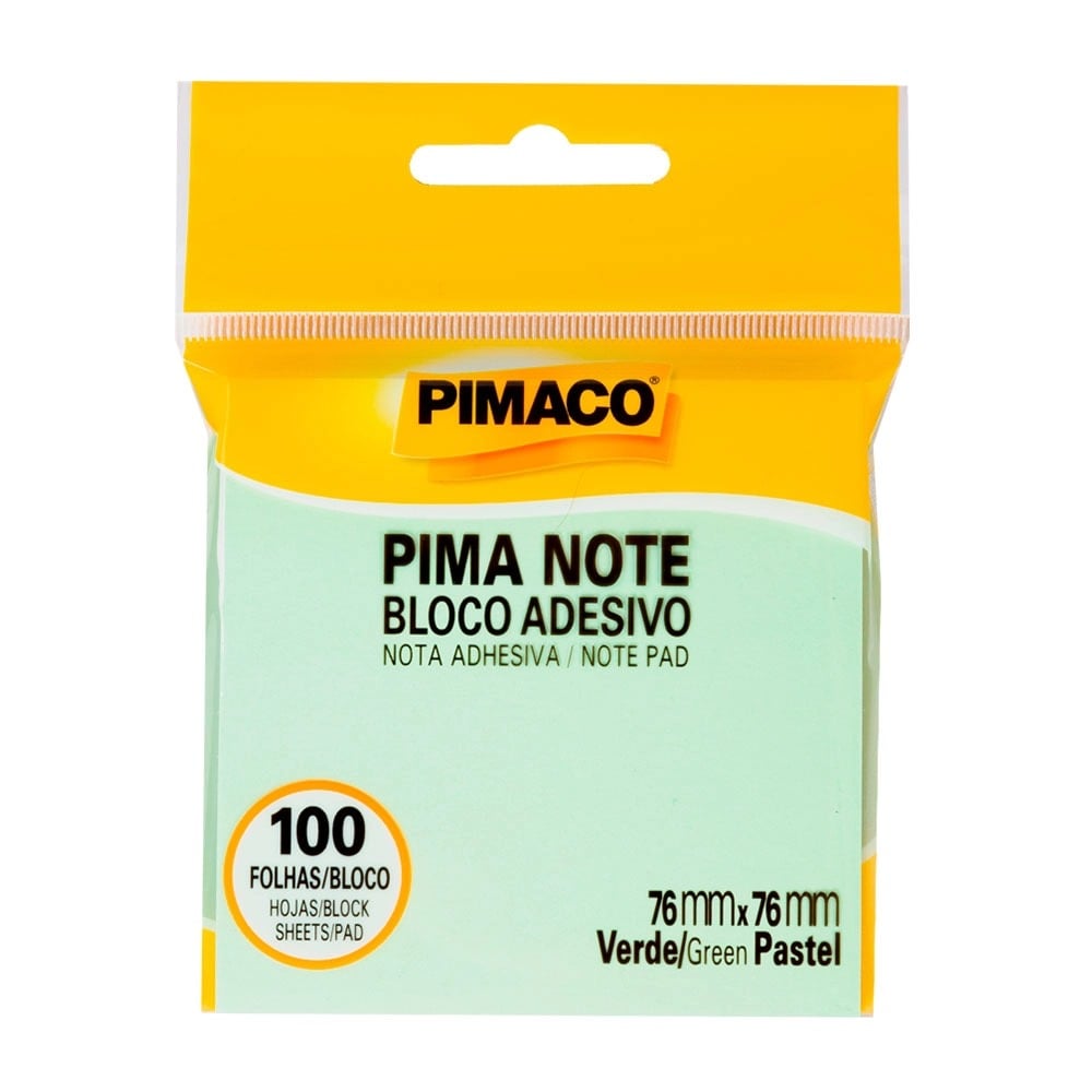 Bloco Adesivo Verde Pastel Pimaco 100 Folhas