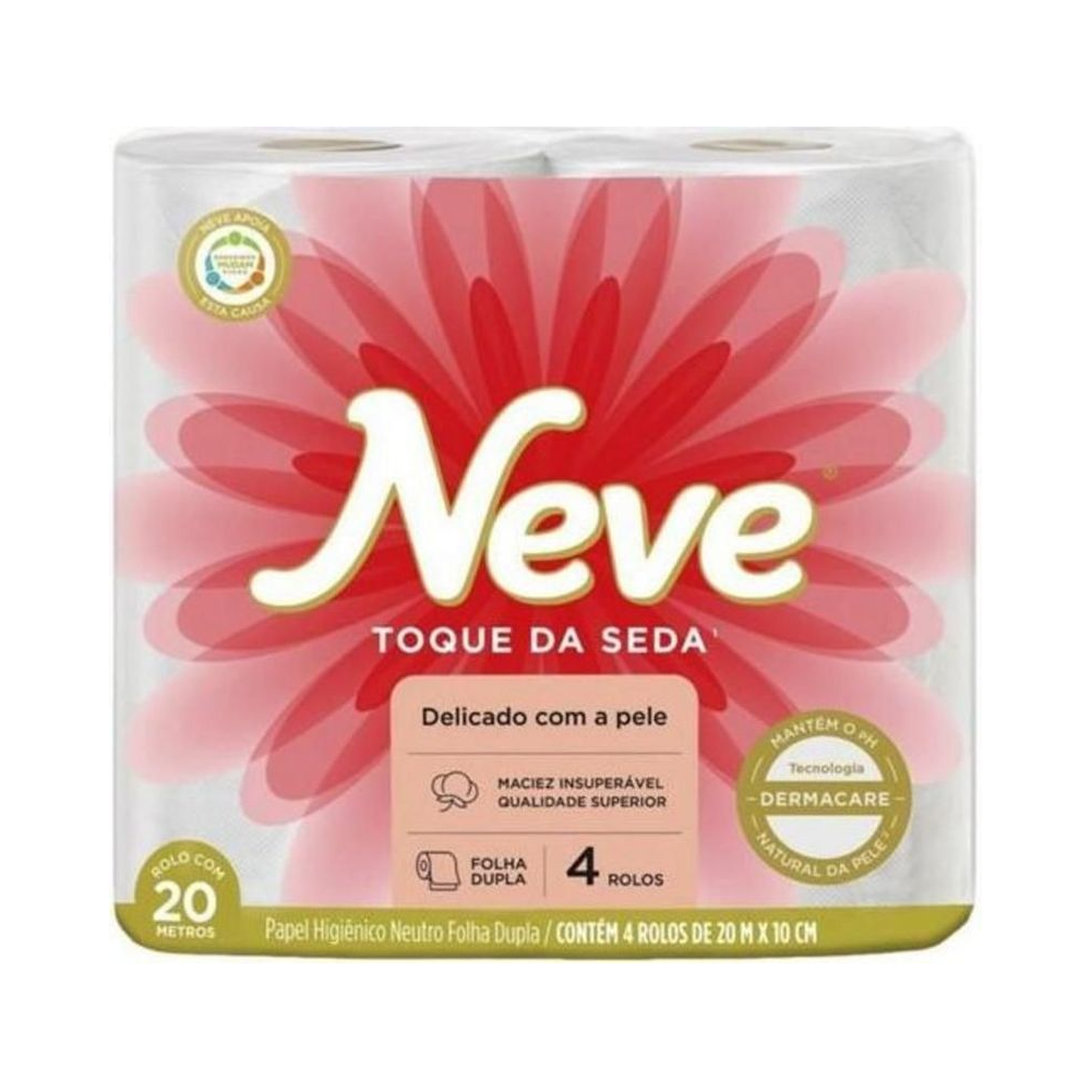 Papel Higi&ecirc;nico Folha Dupla 10cm x 20m Neve Toque de Seda