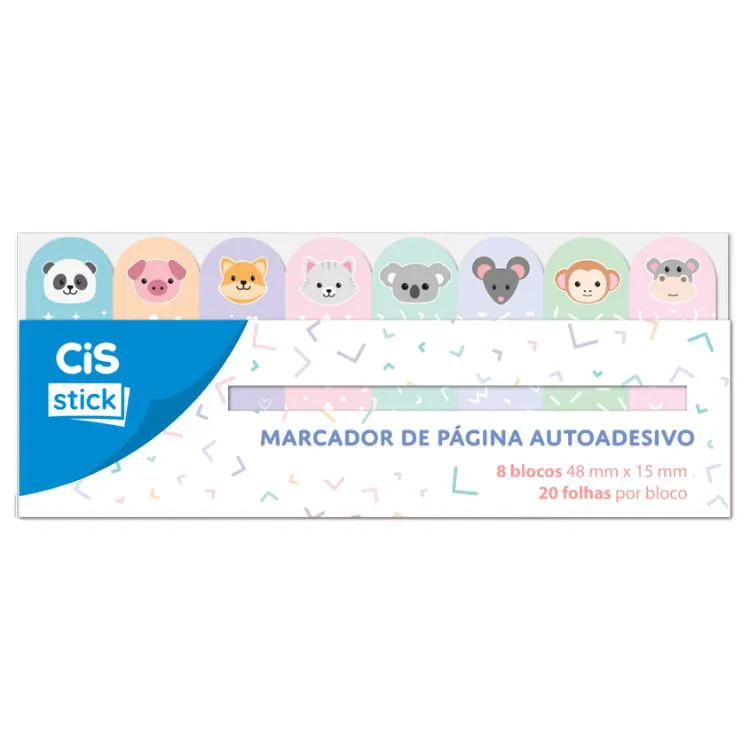 Bloco Marcador Página Adesivo Cis ST0405 8 modelos Decorado 20 fls.-Sertic