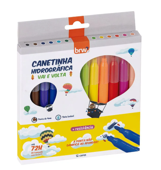 Hidrocor BRW Vai e Vem 12 Cores CA8050
