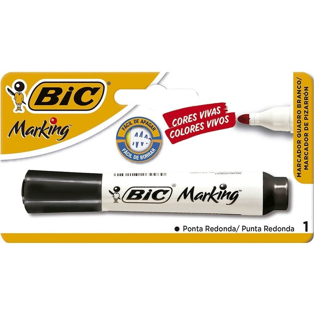 Marcador para Quadro Branco BIC Marking Preto Unitário