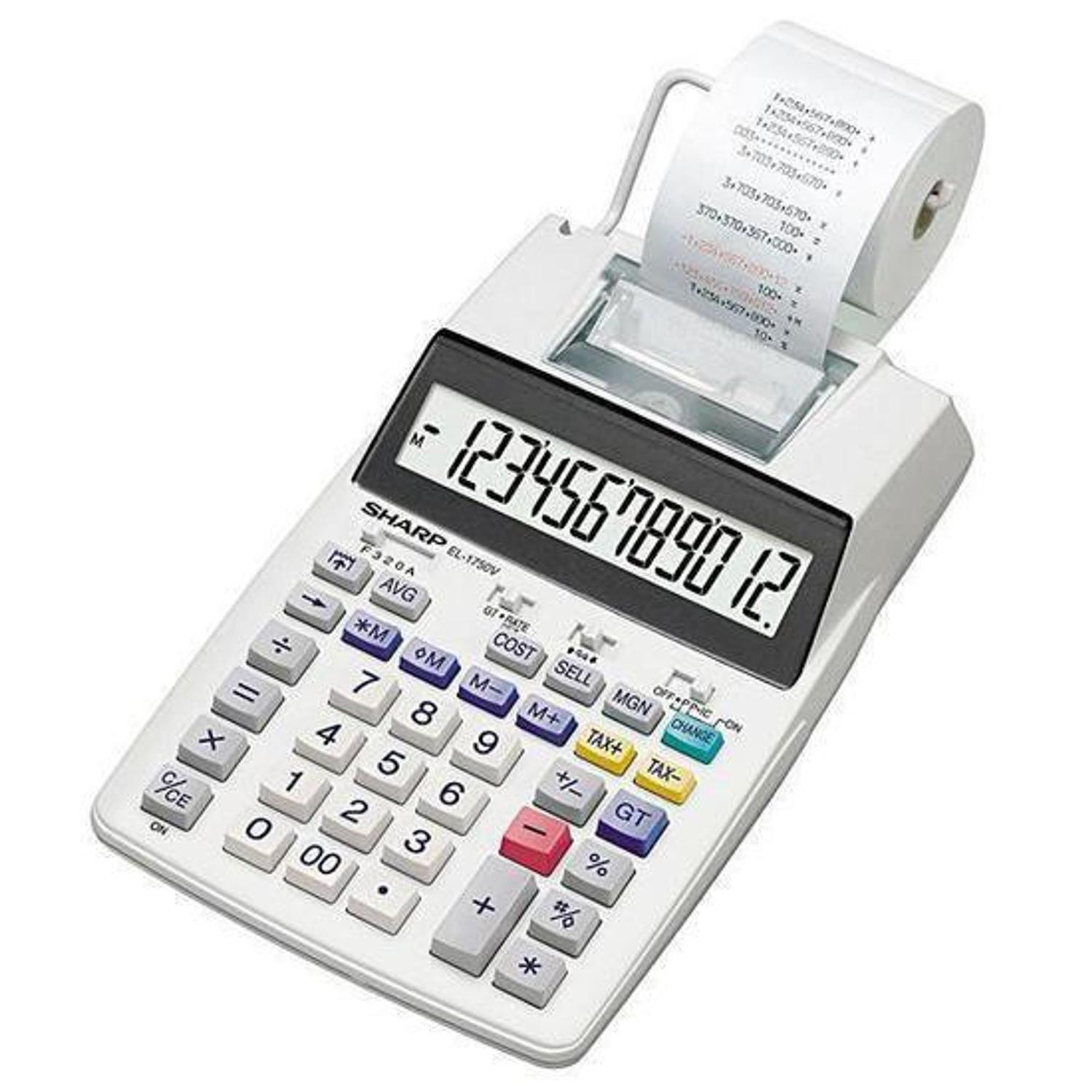 Calculadora de Bobina 12 D&iacute;gitos EL-1750V Sharp Unit&aacute;rio