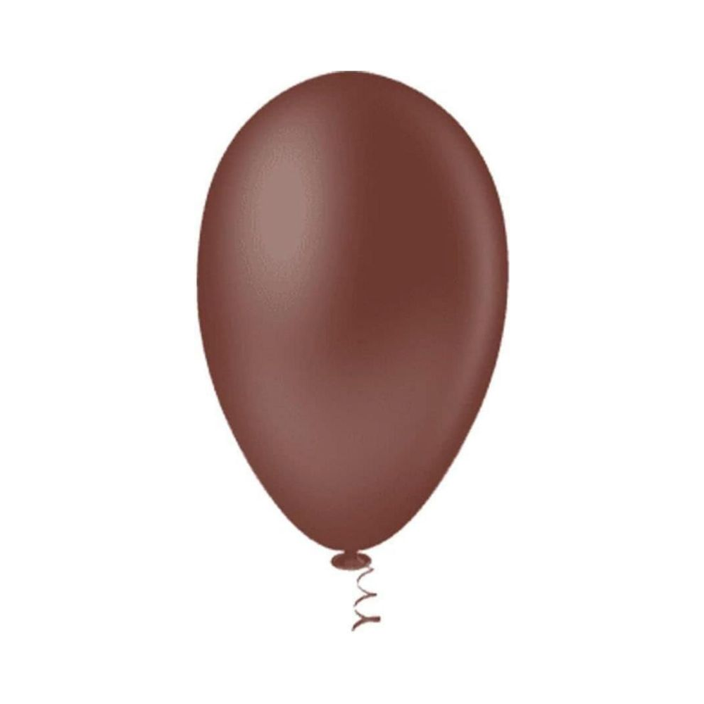Bal&atilde;o Liso 7" Marrom Riberball com 50 Unidades