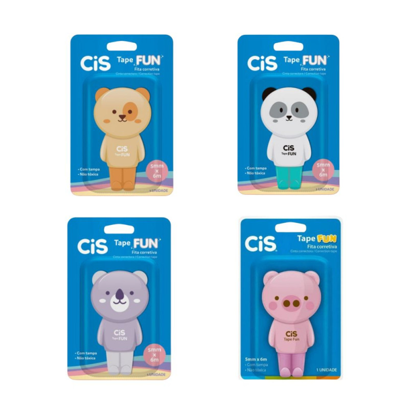 Corretivo Fita Tape Fun 5mmx6m Sortido Cis