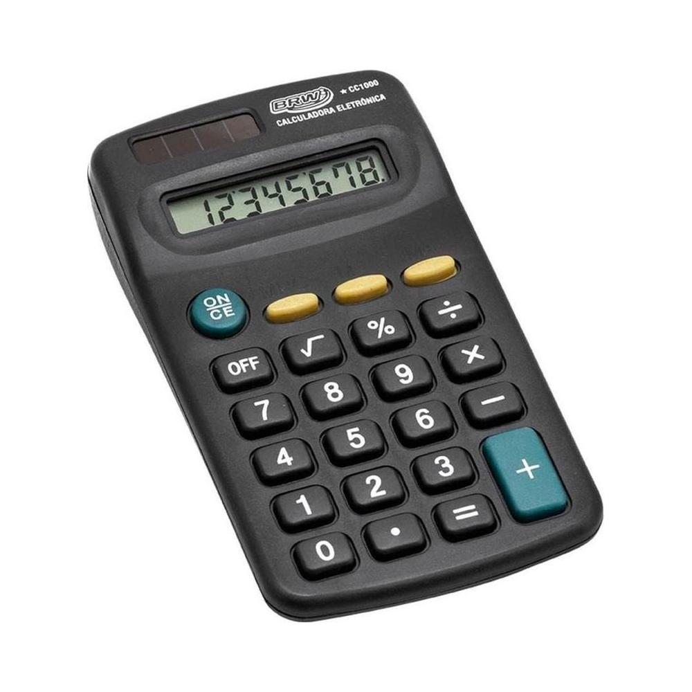 Calculadora de Bolso 8 d&iacute;gitos BRW CC1000 Preta Unit&aacute;ria