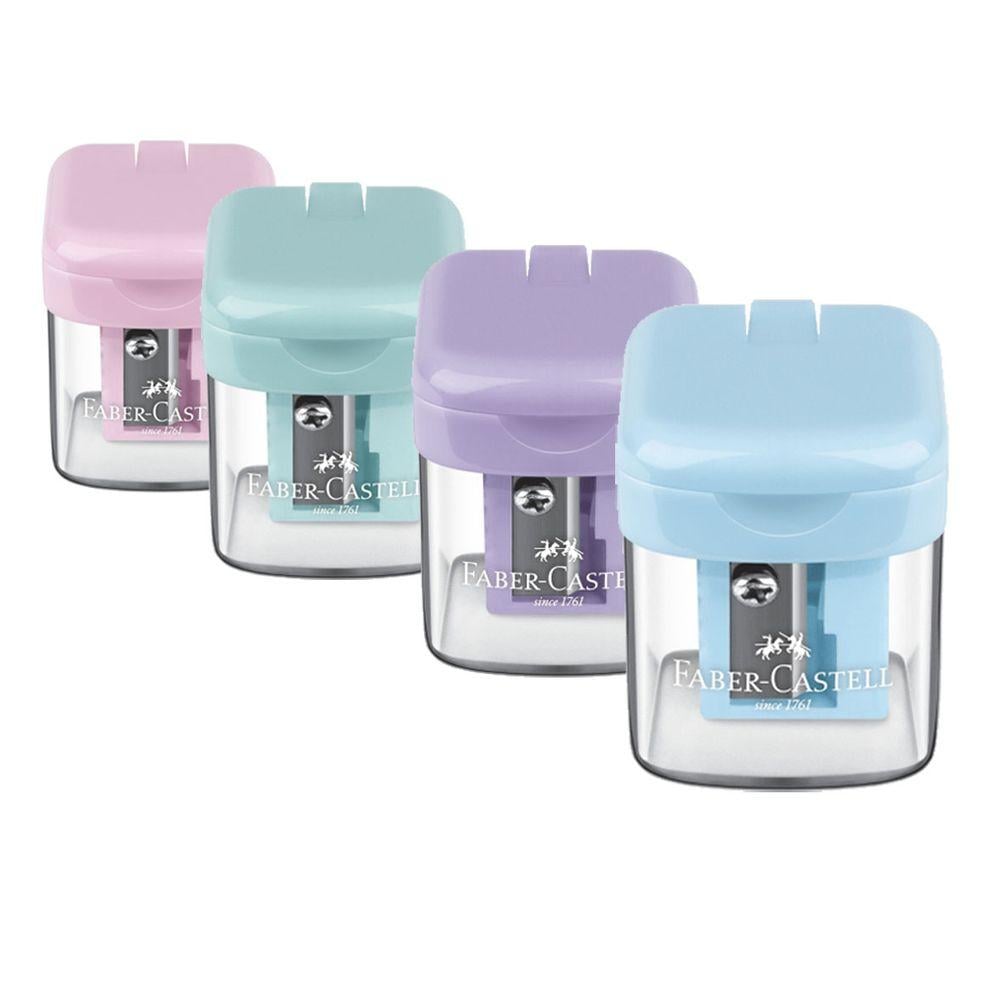 Apontador com Depósito e Tampa Faber-Castell Cores Sortidas Unitário
