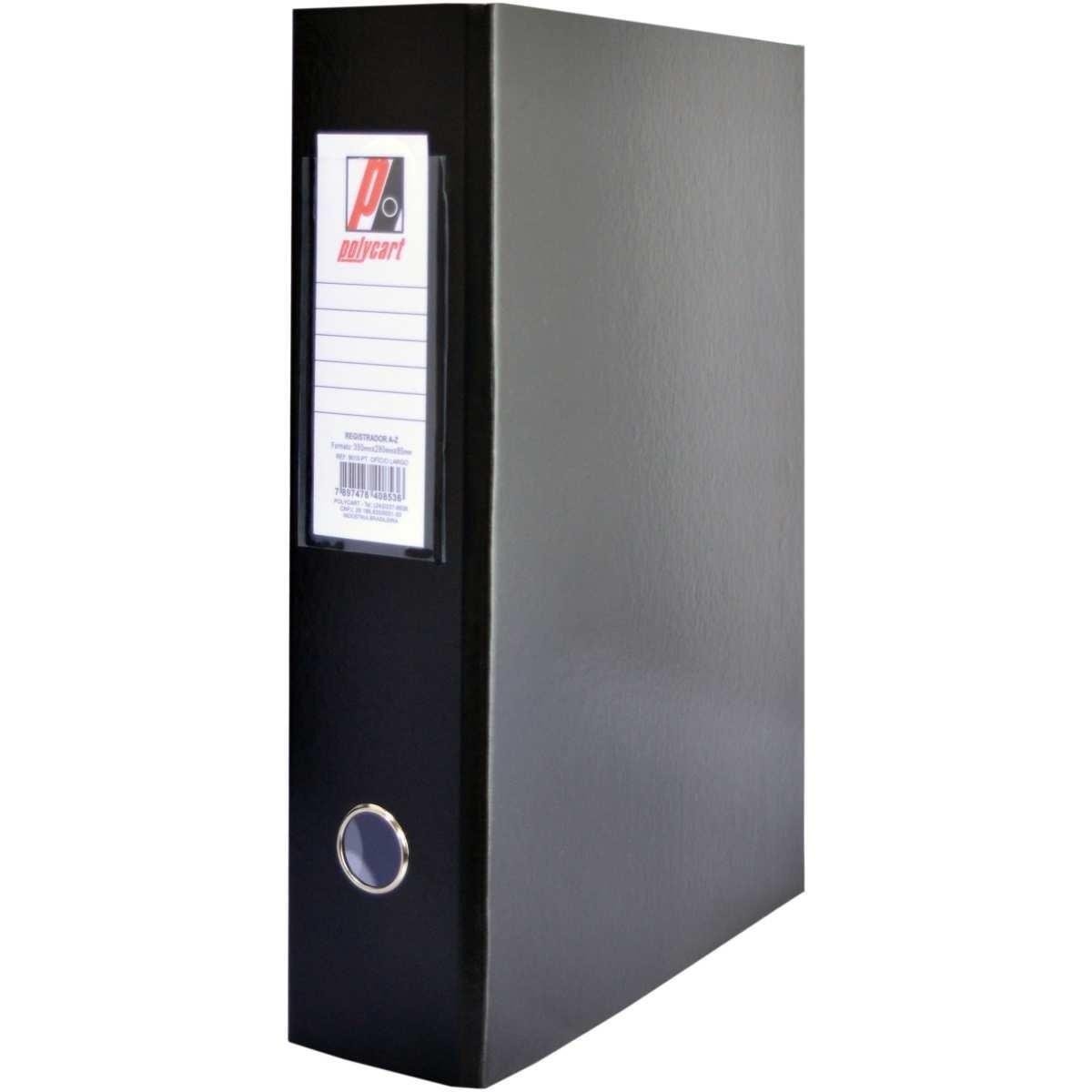 Registrador AZ Ofício Largo Polycart Preto