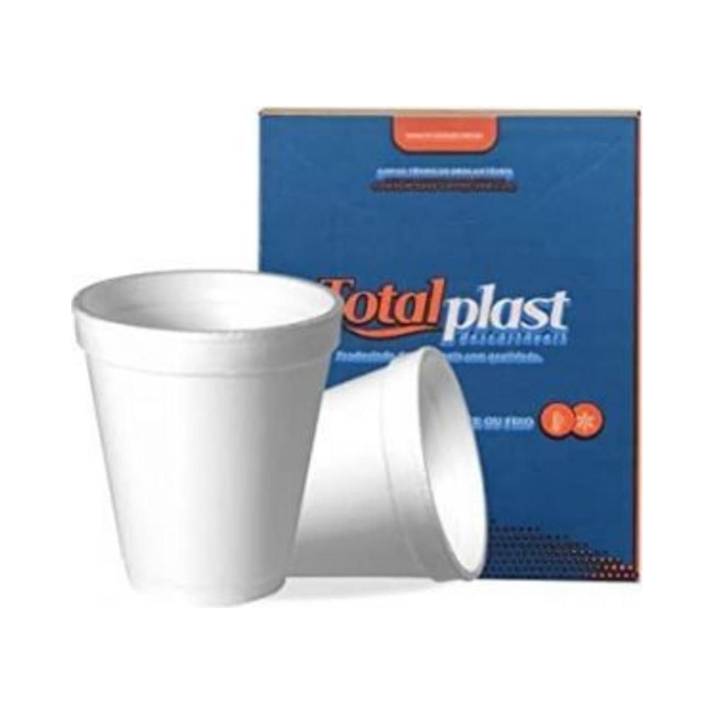 Copo Descart&aacute;vel T&eacute;rmico Isopor Branco Totalplast 180ml 20 unidades