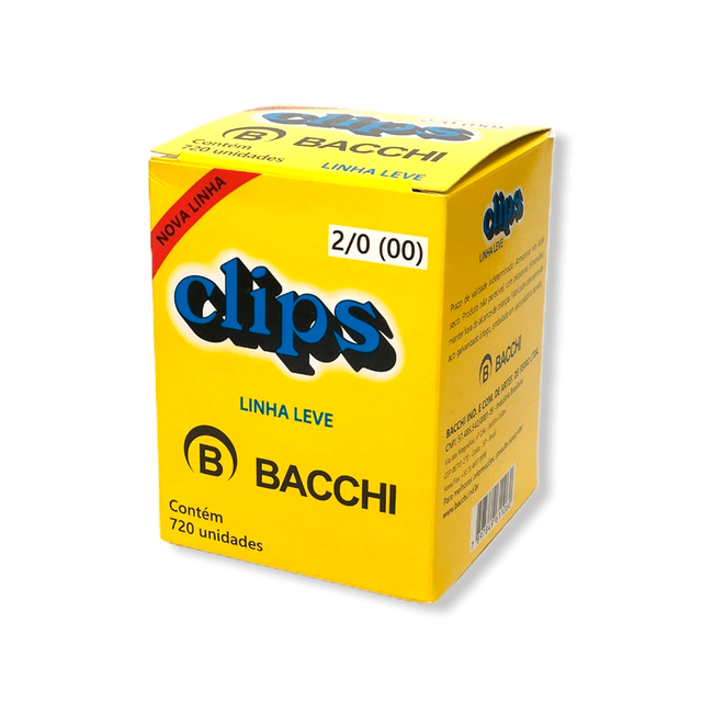 Clips Linha Leve 2/0 Bacchi 720 unidades