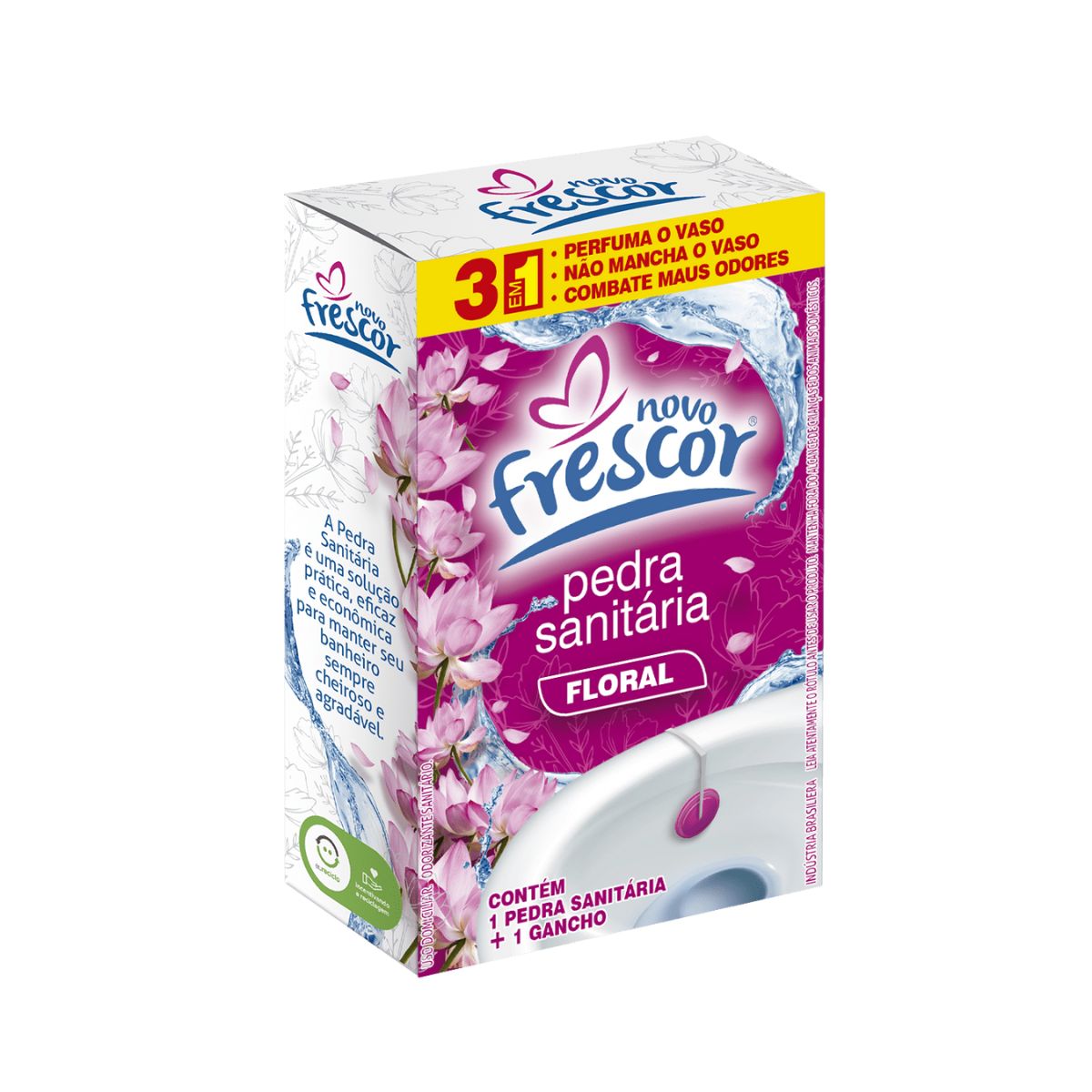Pedra Sanit&aacute;ria 22g com Suporte Floral Novo Frescor