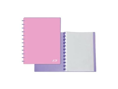 Pasta Catálogo 10 sacos plásticos 4 colchetes Chies 247mm x 330mm Rosa Unitária