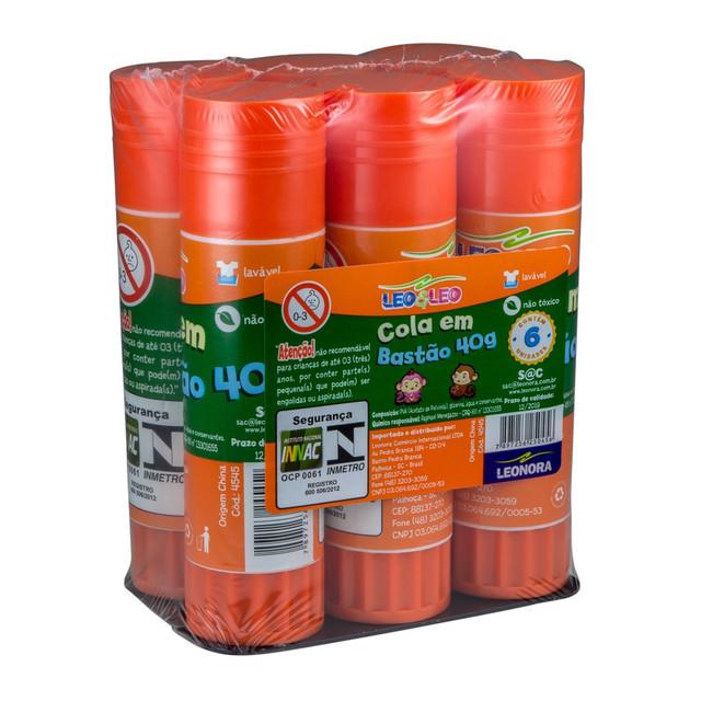 Cola em Bast&atilde;o Leonora Leoleo 40g Multicor