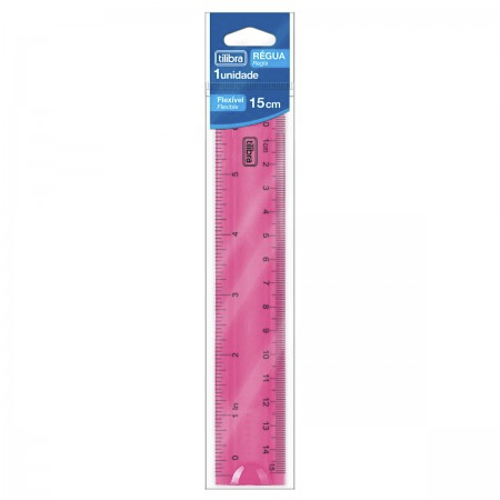 Régua Flexível 15cm Rosa Tilibra
