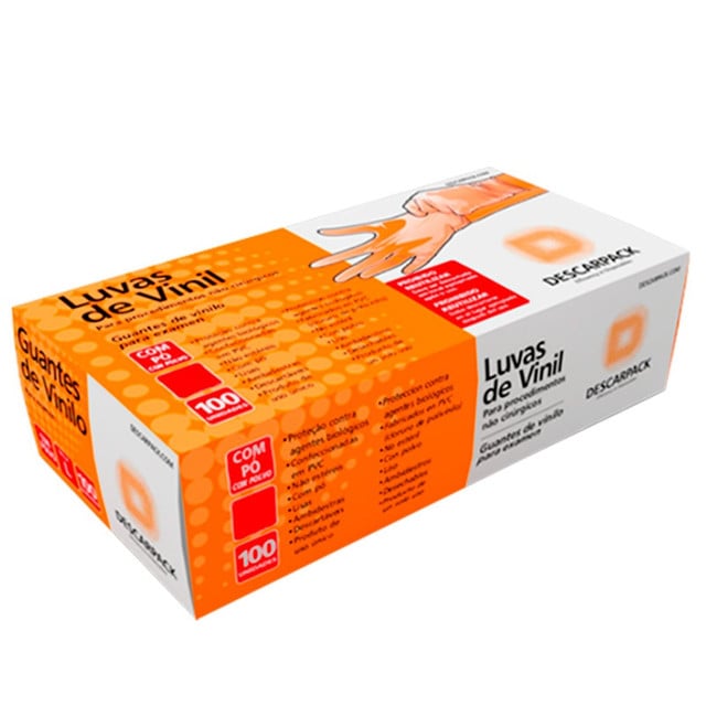 Luva ViniFlex Vabene Tamanho M 100 Unidades
