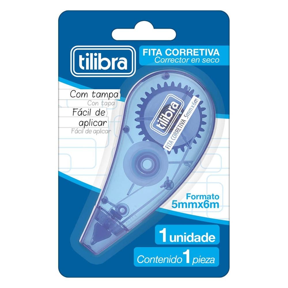 Corretivo em Fita Tilibra Azul 6 m x 5 mm-