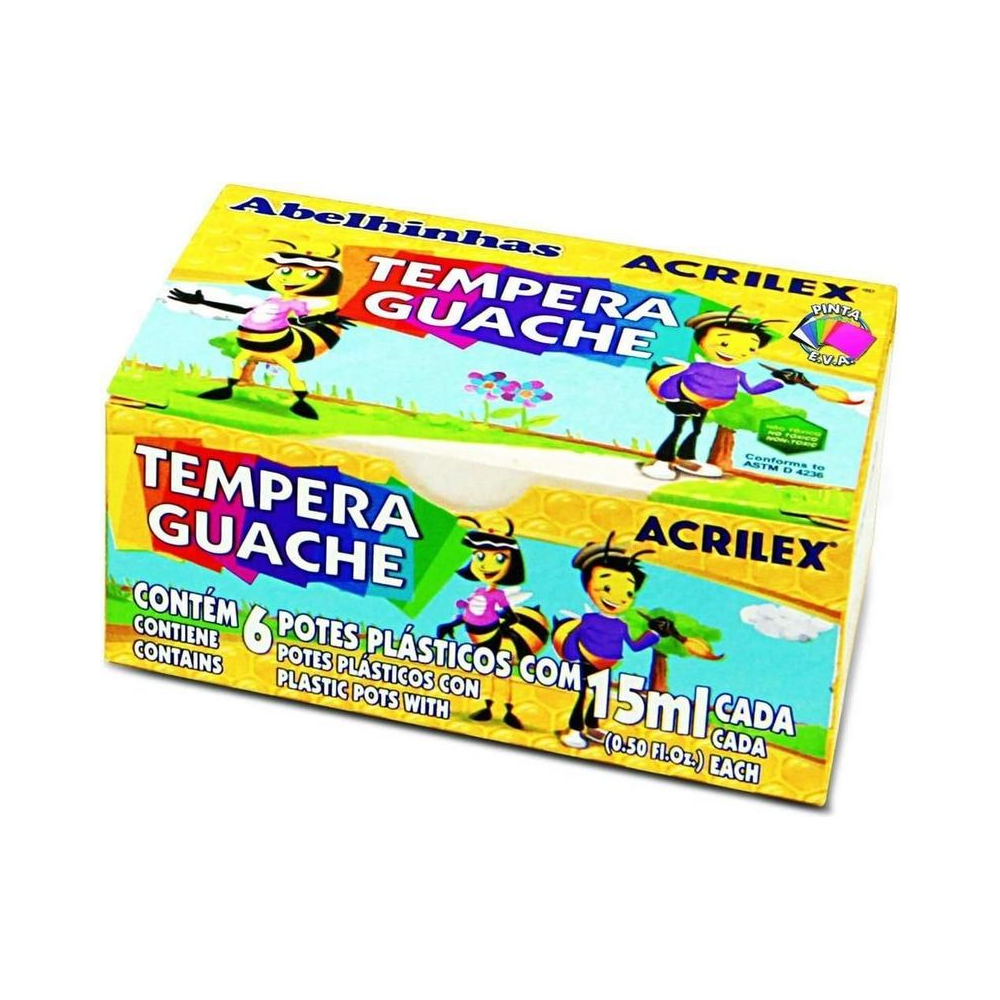 Guache 06 cores sortidas x 15ml Acrilex