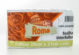 Toalha de Papel Interfolha 1000 folhas Celulose Roma 20cm x 21cm