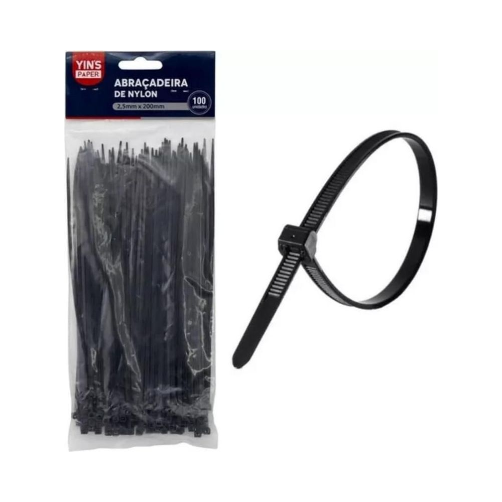 Abraçadeira de Nylon YINS Paper Cristal 2.5mm x 100mm 100 unidades
